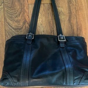 Coach Black Leather Diaper Bag
